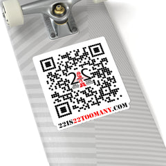 22 is 22 TOO MANY QR Mission Sticker – Gabe’s Cross‑Country Veteran Mental Health Ride