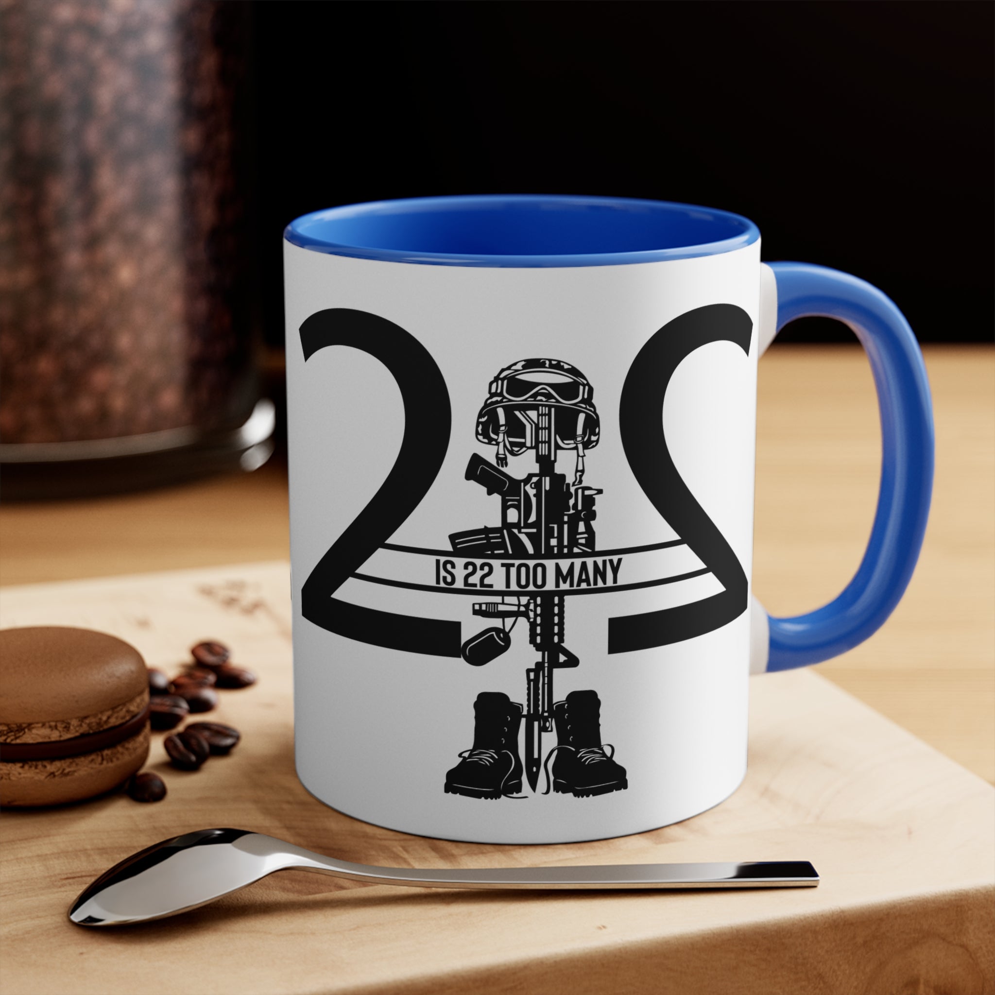 22 Is 22 Too Many – Veteran Suicide Prevention Accent Mug
