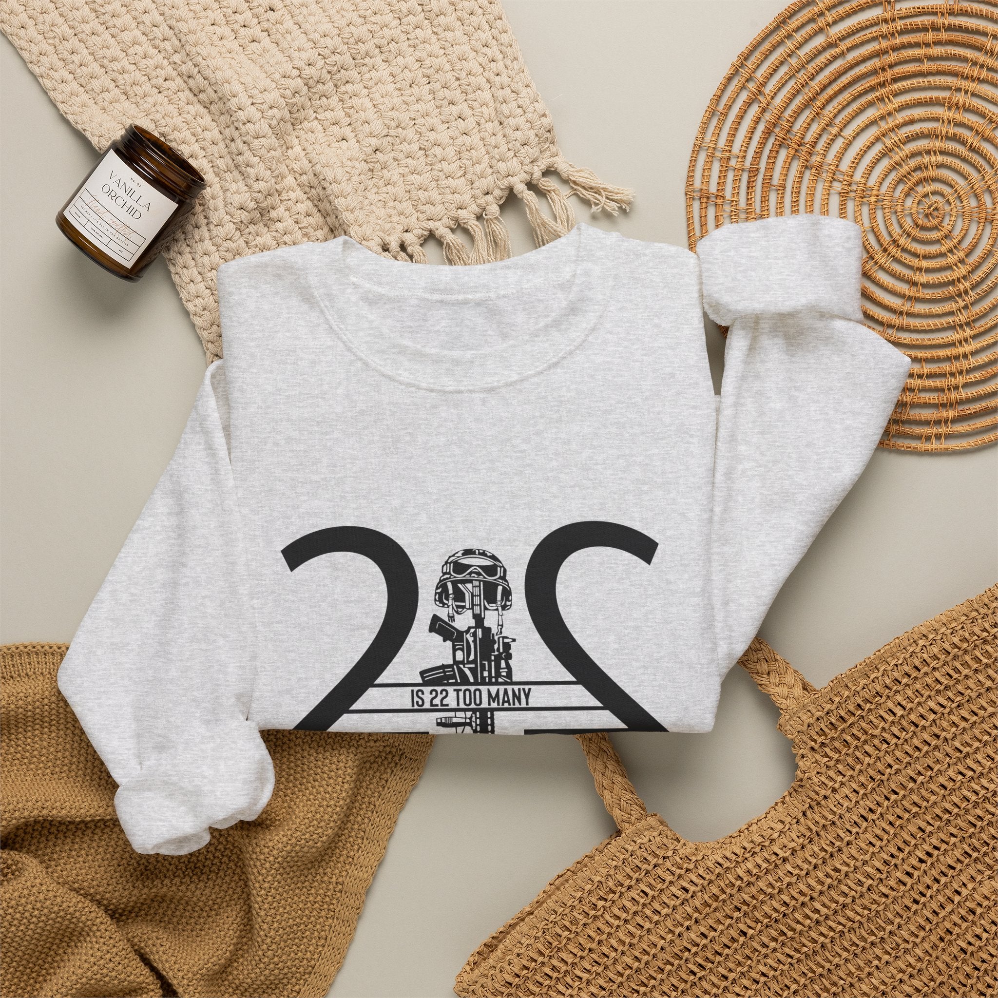 22 Is 22 Too Many – Veteran Mental Health Sweatshirt