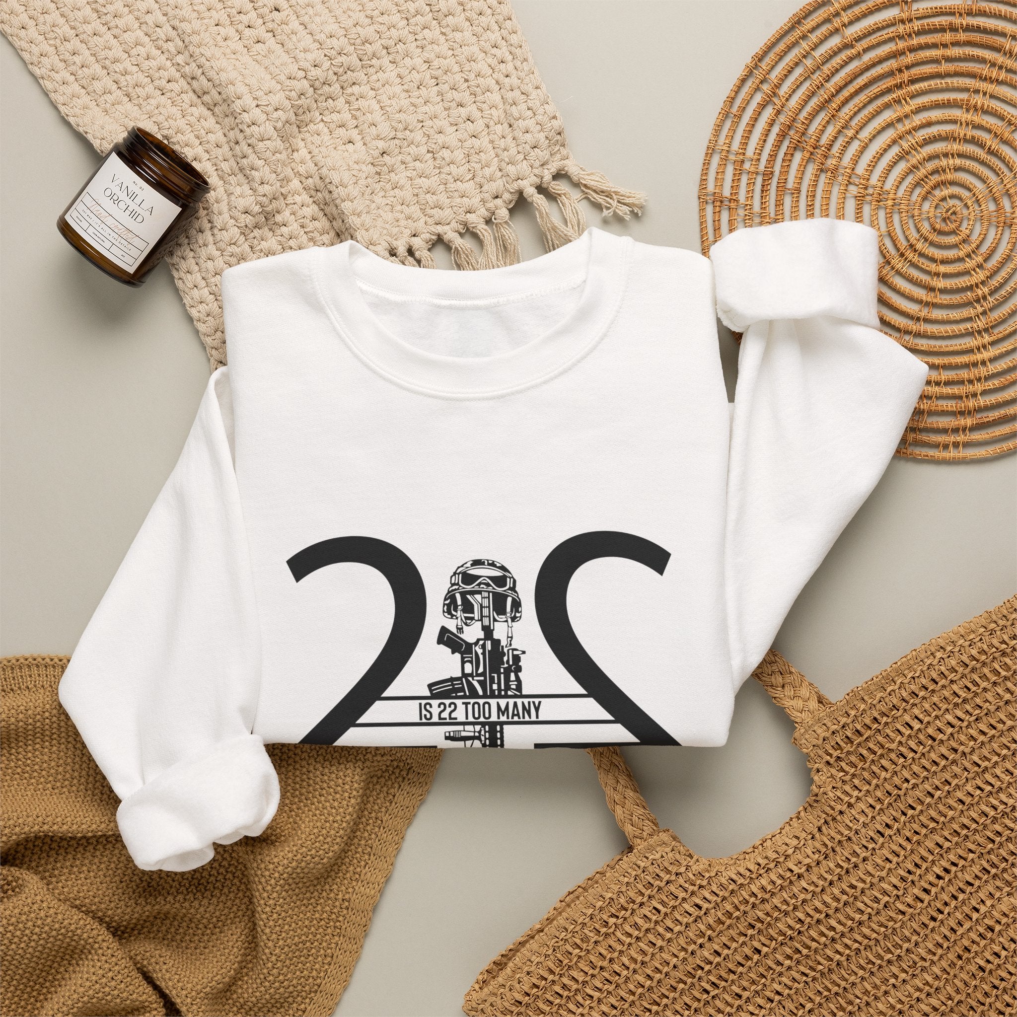22 Is 22 Too Many – Veteran Mental Health Sweatshirt