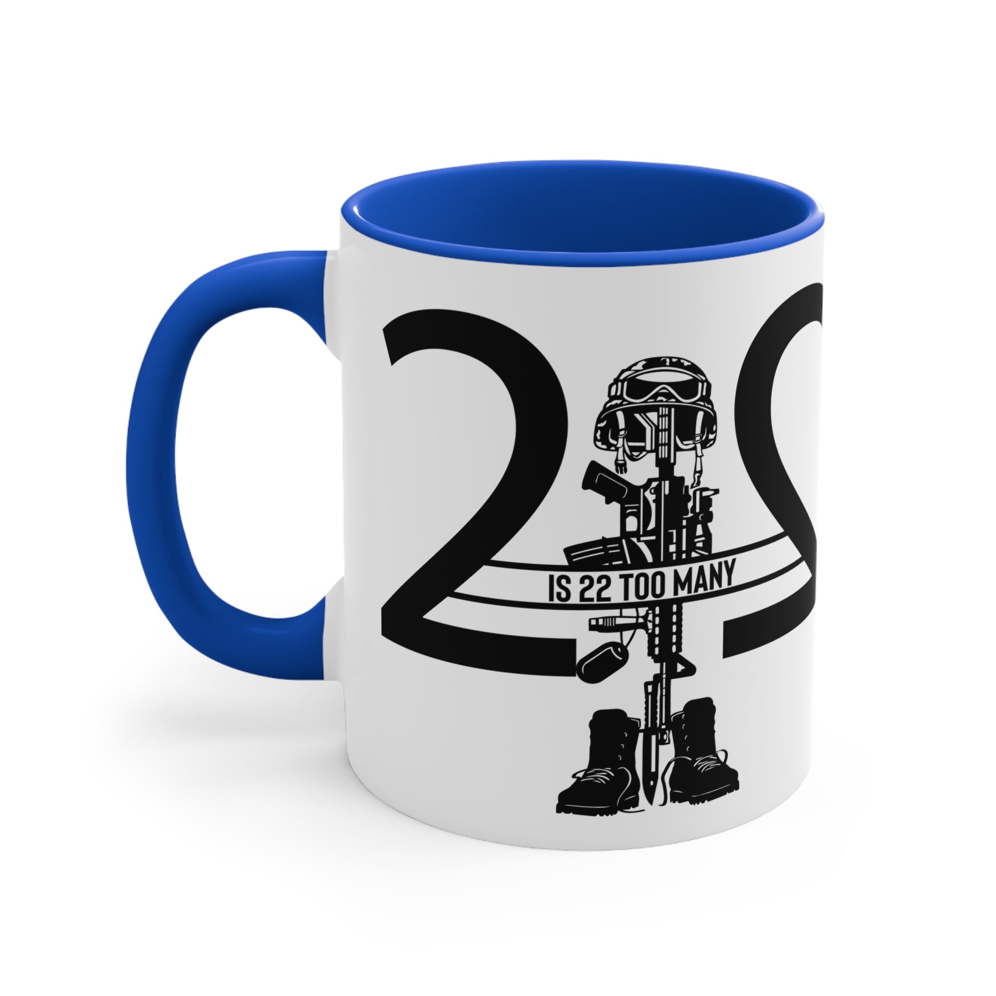 22 Is 22 Too Many – Veteran Suicide Prevention Accent Mug
