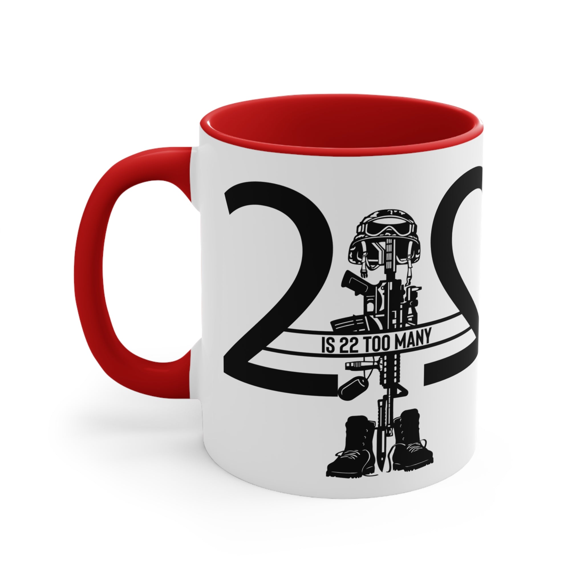 22 Is 22 Too Many – Veteran Suicide Prevention Accent Mug