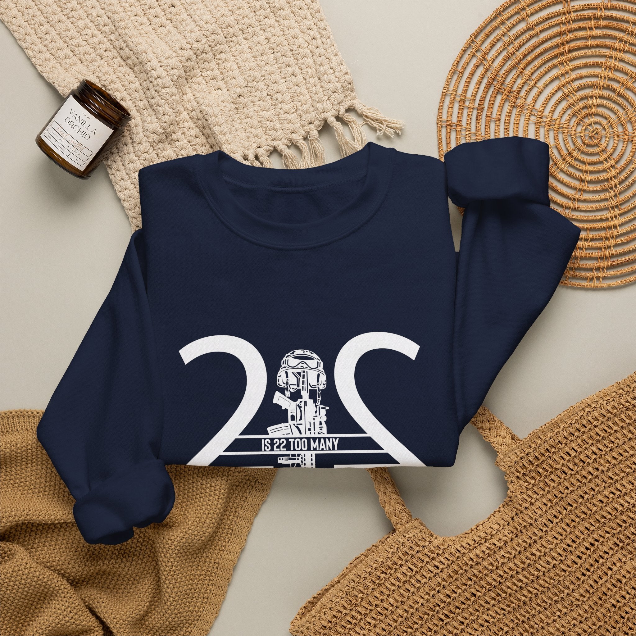 22 Is 22 Too Many – Veteran Mental Health Sweatshirt