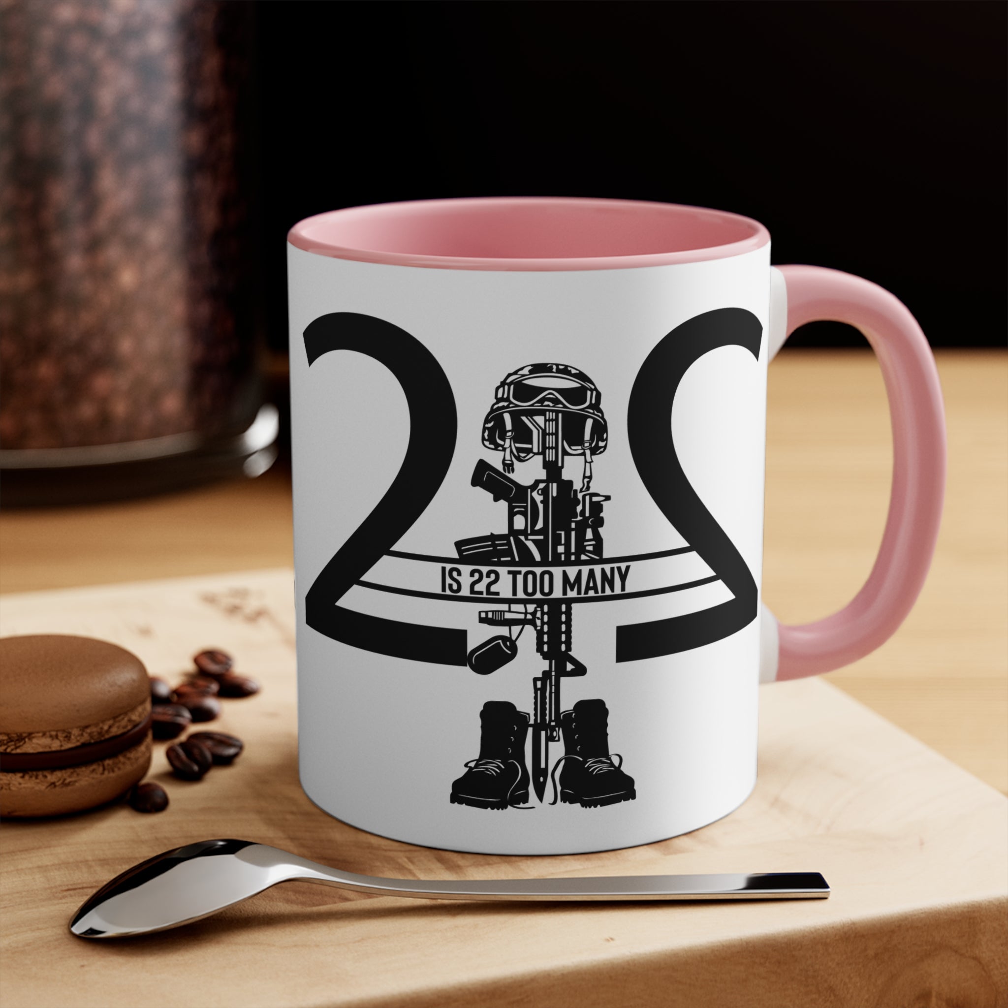 22 Is 22 Too Many – Veteran Suicide Prevention Accent Mug