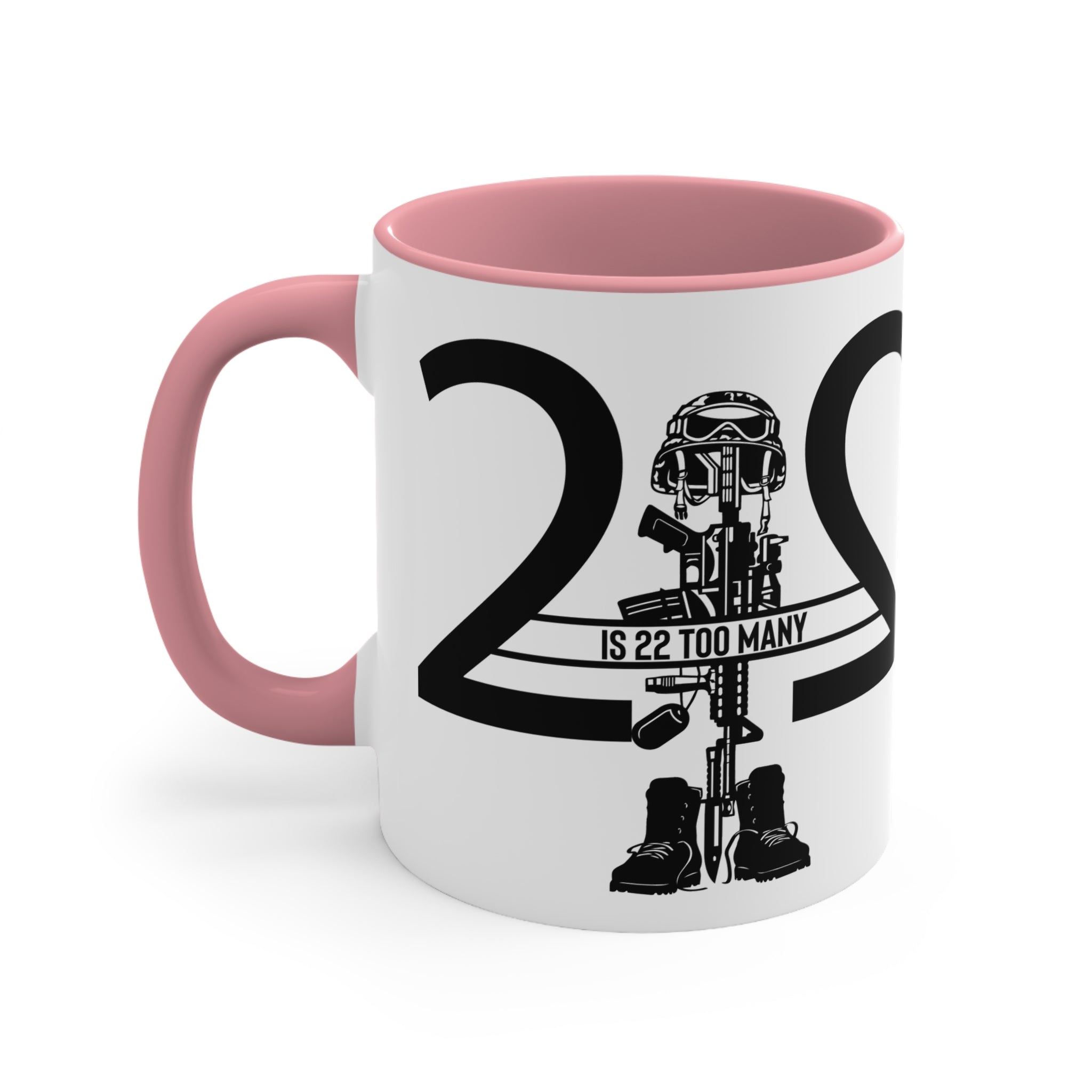 22 Is 22 Too Many – Veteran Suicide Prevention Accent Mug