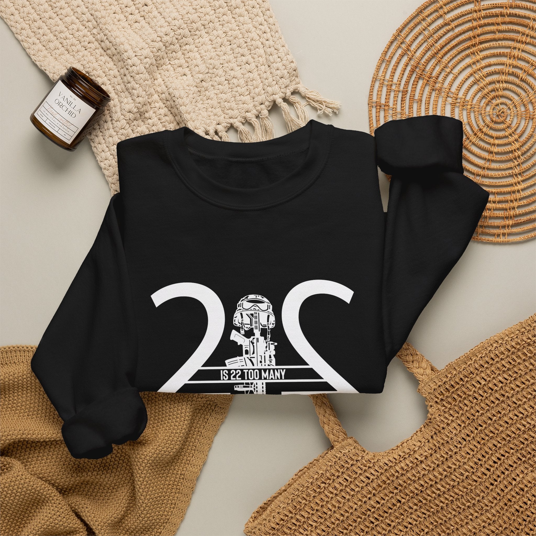 22 Is 22 Too Many – Veteran Mental Health Sweatshirt