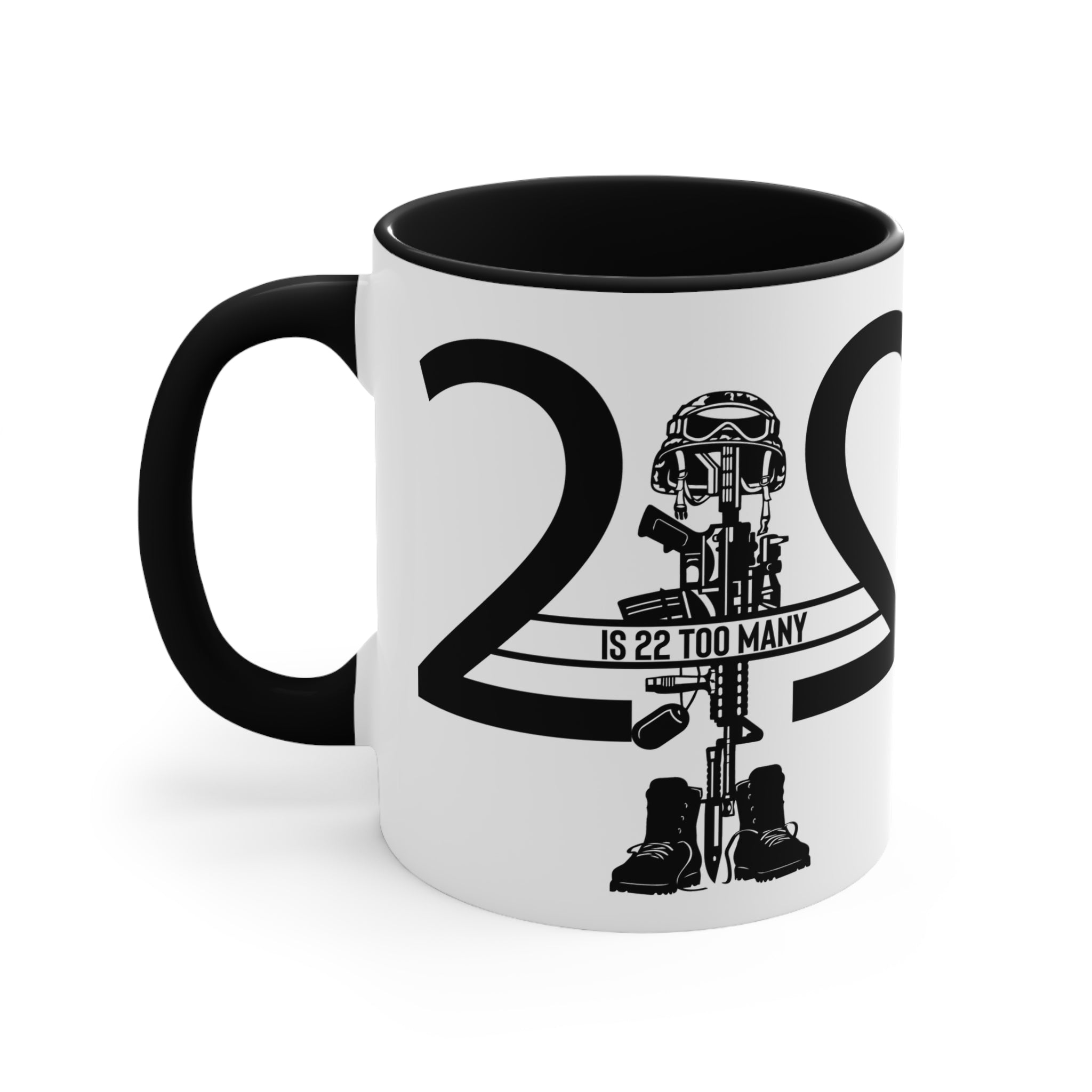 22 Is 22 Too Many – Veteran Suicide Prevention Accent Mug