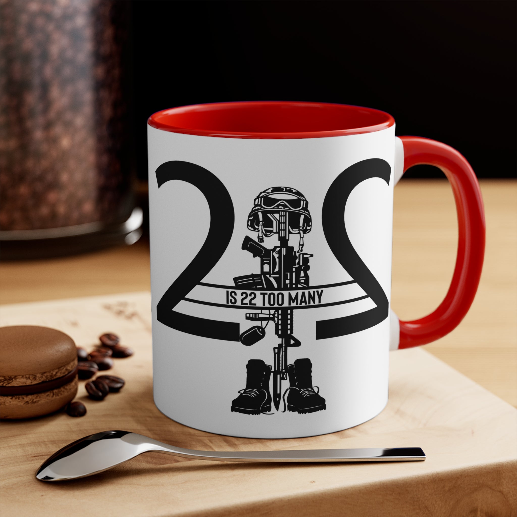 22 Is 22 Too Many – Veteran Suicide Prevention Accent Mug