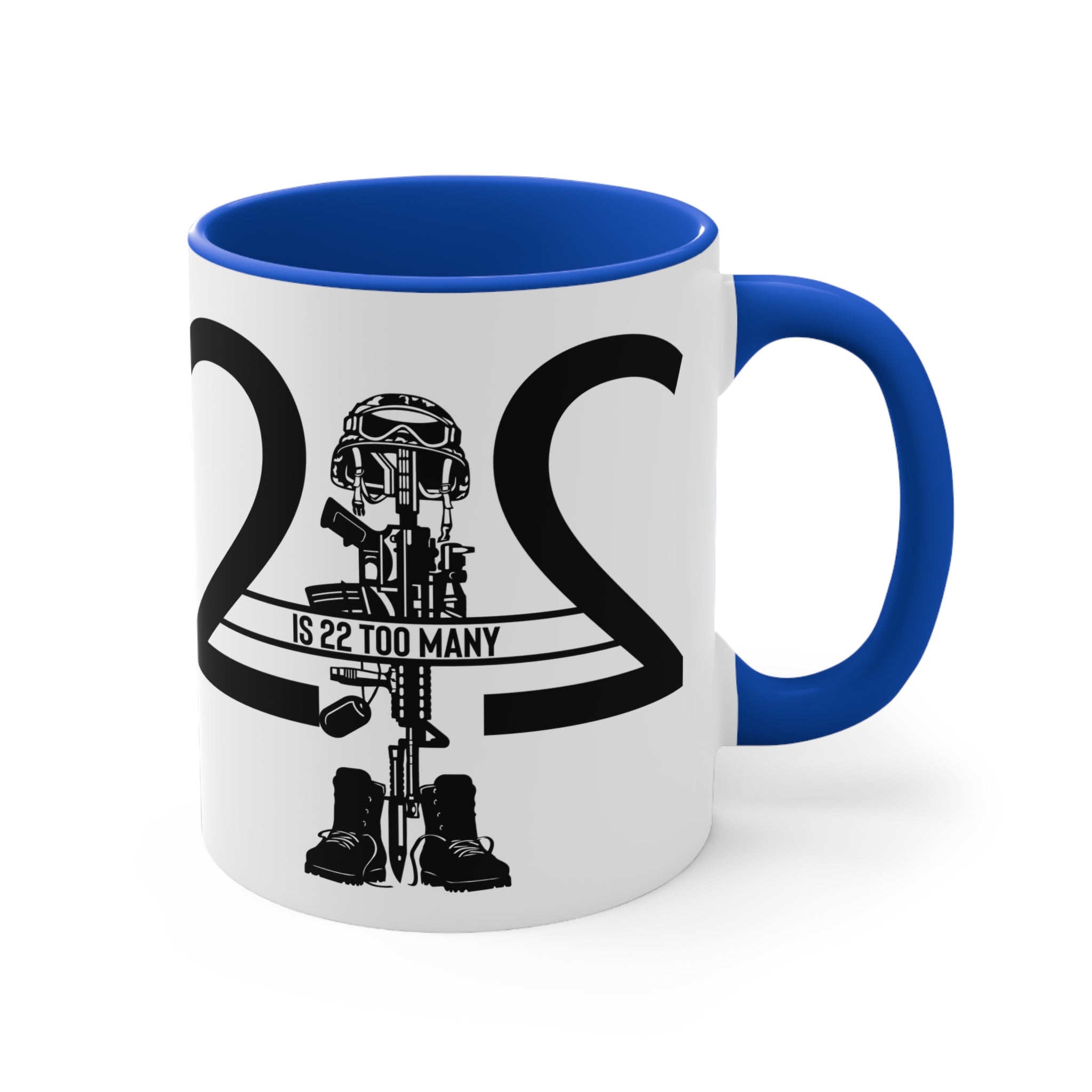 22 Is 22 Too Many – Veteran Suicide Prevention Accent Mug